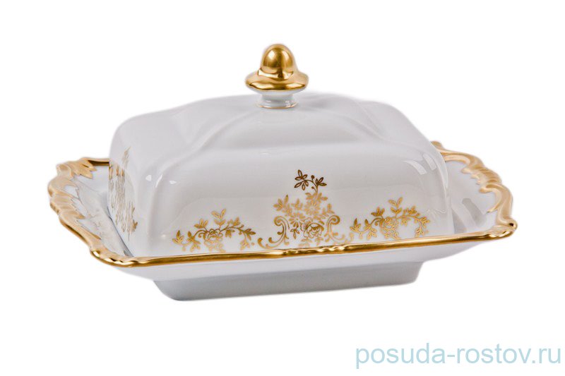 Масленка 250 г "Кастэл /Золотой цветочный узор" / 015449