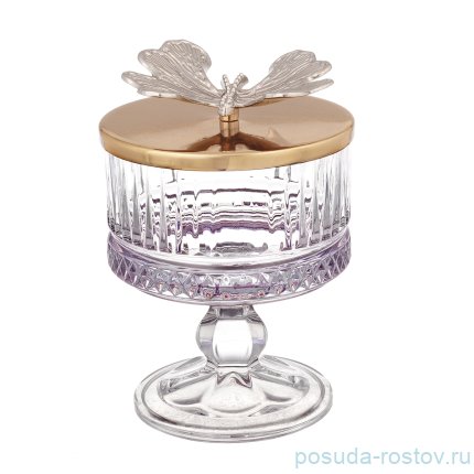 Креманка 150 мл с крышкой фиолет &quot;Бабочка&quot; / 234005