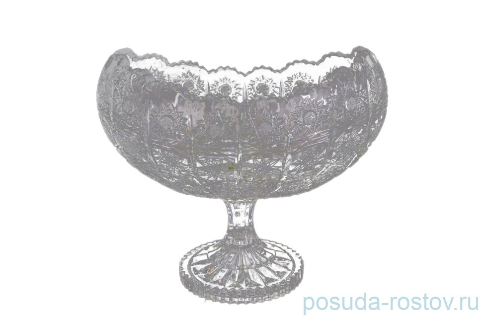 Ваза для конфет 20 см Ладья н/н "S.Crystal /Хрусталь резной" / 060353