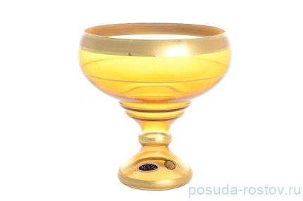 Конфетница 20 см н/н янтарная &quot;Матовая полоса /золото&quot; SC / 131483