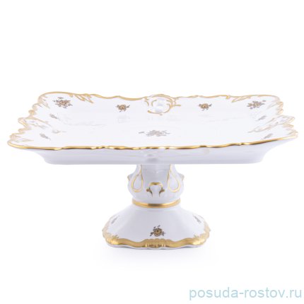 Поднос 32 см квадратный н/н &quot;Корона /Золотая роза&quot; / 220501