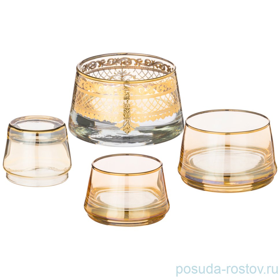 Набор салатников 4 шт "Piramide /Орнамент /Золото" / 170313 Набор салатников 4 шт "Piramide /Орнамент /Золото" / 170313