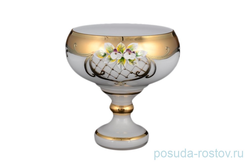 Ваза для конфет 16 см н/н "Лепка белая" S-A / 096746