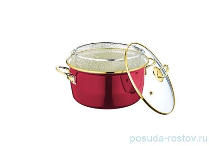 Кастрюля 22 см эмалированная 3 л красная &quot;ENAMEL COOKWARES&quot; / 295937
