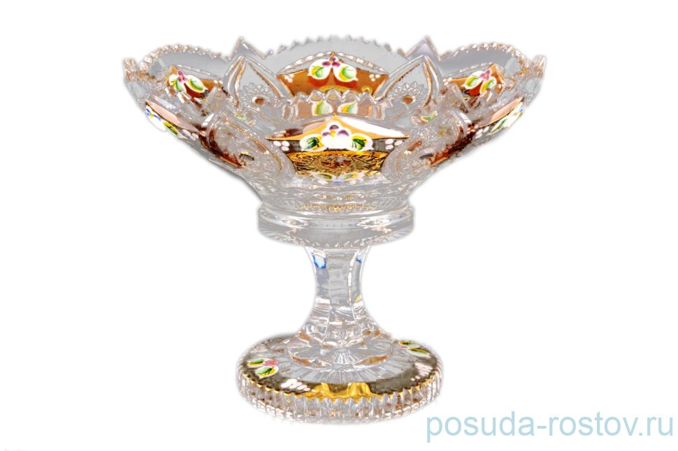 Конфетница 20,5 см н/н "Хрусталь с золотом" / 059918