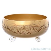 Фруктовница 26 см на 3-х ножках золотая &quot;Лепка /Золотой цветок&quot; SC / 114863