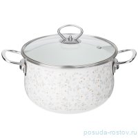 Кастрюля 22 х 13 см со стеклянной крышкой эмалированная 3,6 л &quot;Вивьен&quot; / 330258