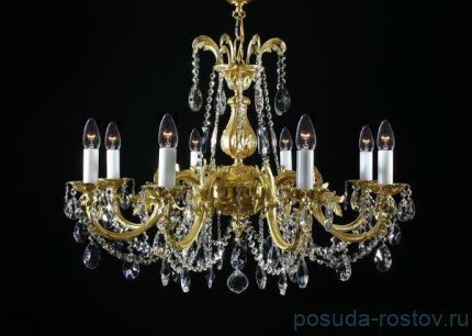 Люстра 12 рожковая хрусталь &quot;Роял&quot; h-70-120 см, диаметр-80 см / 054001