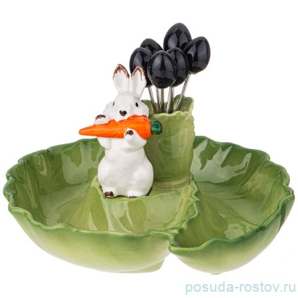 Менажница 17 см с 6 вилочками &quot;Кролик&quot; / 282878
