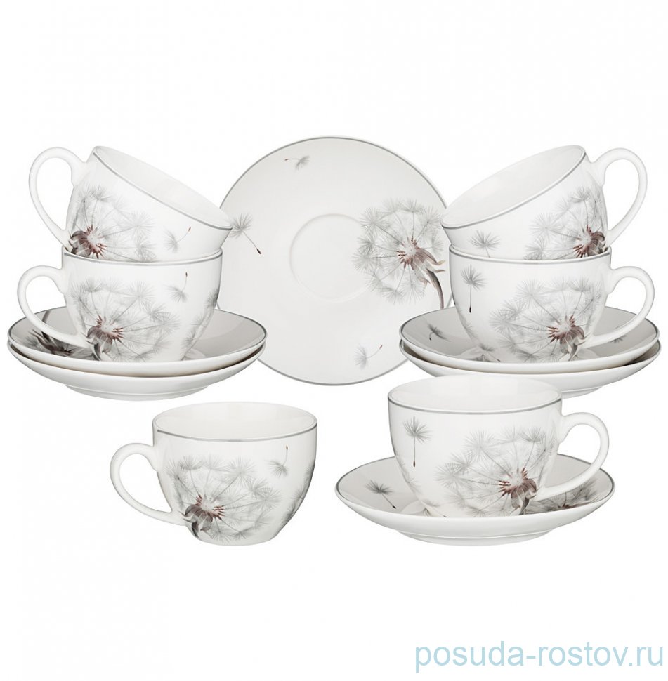 Набор чайных пар 300 мл 6 шт "Dandelion" / 301136 Набор чайных пар 300 мл 6 шт "Dandelion" / 301136