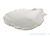 Блюдо 21 см ракушка &quot;Корона /Отводка золото&quot; / 088788