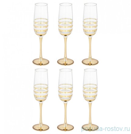 Бокалы для шампанского 175 мл 6 шт &quot;Line gold&quot; / 298436