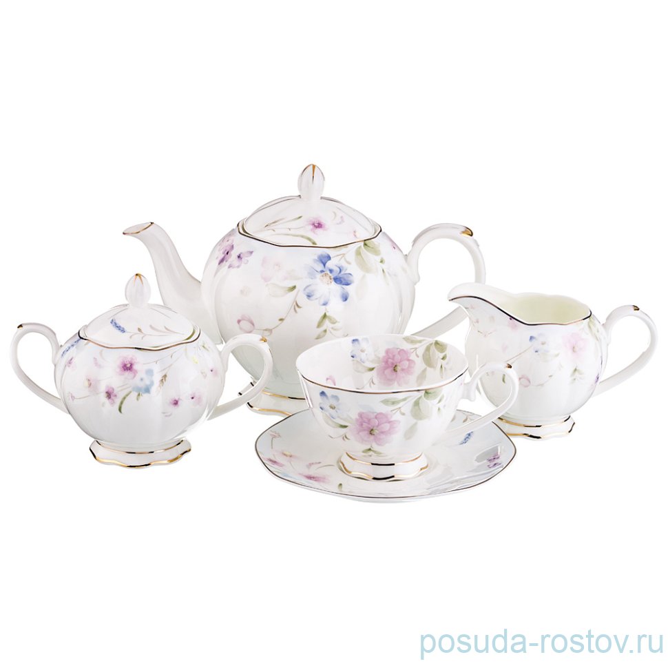 Чайный сервиз на 6 персон 15 предметов "луговые цветы" / 189220