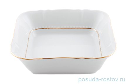 Салатник 21 см квадратный &quot;Соната /Отводка золото&quot; / 158244