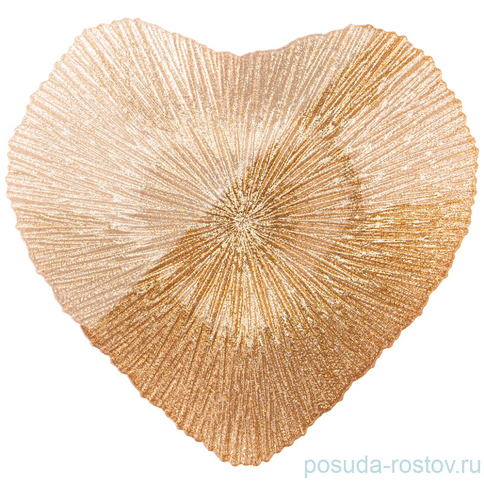 Блюдо 23 см сердце "heart gold shiny" / 259705