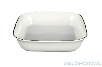 Салатник 24 см квадратный &quot;Офелия /Золотая отводка&quot; / 038285