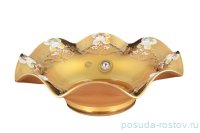 Ваза для фруктов/конфет 25 см веер &quot;Лепка золотая&quot; / 086743