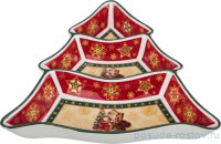 Менажница 24 х 24 х 5 см 3-х секционная &quot;christmas collection /санта-клаус&quot; / 192318
