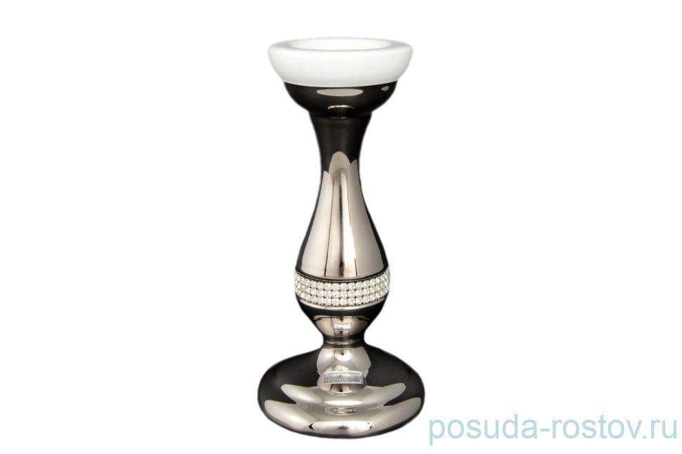 Подсвечник 24 см "Bruno Costenaro /Платина и Стразы" / 050943 Подсвечник 24 см "Bruno Costenaro /Платина и Стразы" / 050943