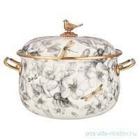 Кастрюля 22 см с крышкой эмалированная 4,8 л &quot;Яблоневый сад&quot; / 263598