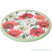 Тортница 31 х 4 см вращающаяся белая &quot;Маки&quot; / 272792