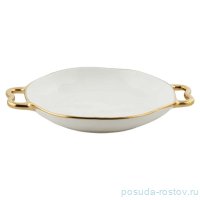 Блюдо 25 см овальное с ручками &quot;Отводка золото&quot; / 335234