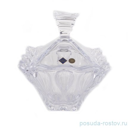 Ваза для конфет 19 см с крышкой &quot;Ocean /Без декора&quot; хрусталь Йиглава / 140895