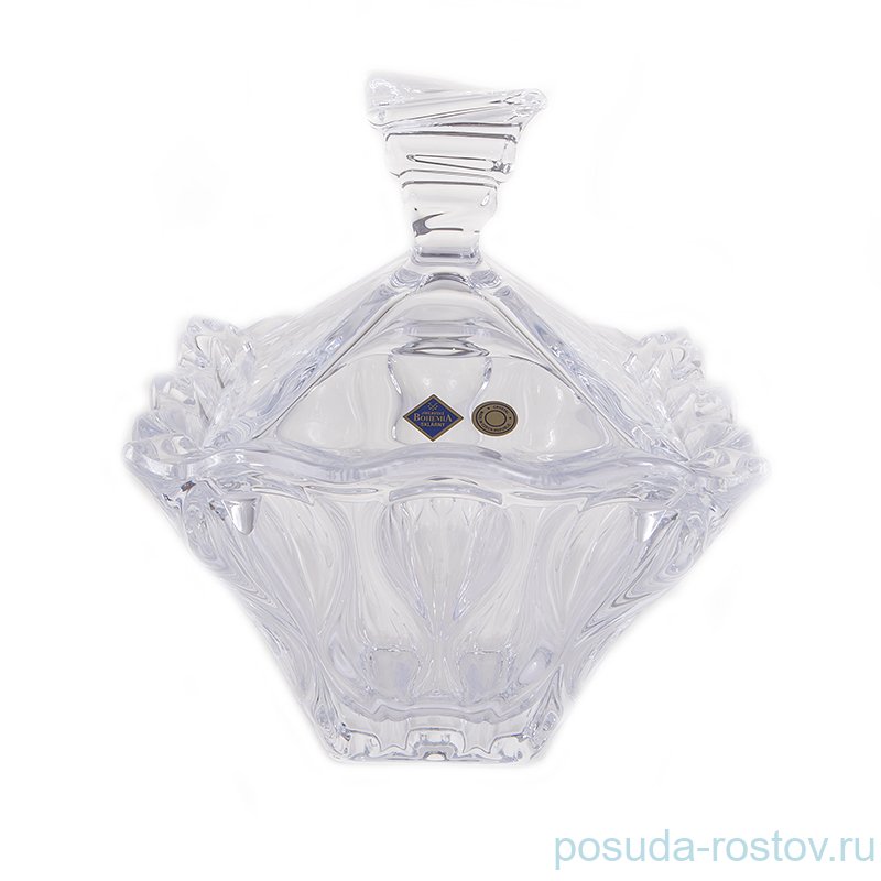 Ваза для конфет 19 см с крышкой "Ocean /Без декора" хрусталь Йиглава / 140895 Ваза для конфет 19 см с крышкой "Ocean /Без декора" хрусталь Йиглава / 140895