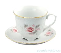 Кофейная пара 170 мл 1 шт &quot;Рококо /Серая роза /золото&quot; / 111476