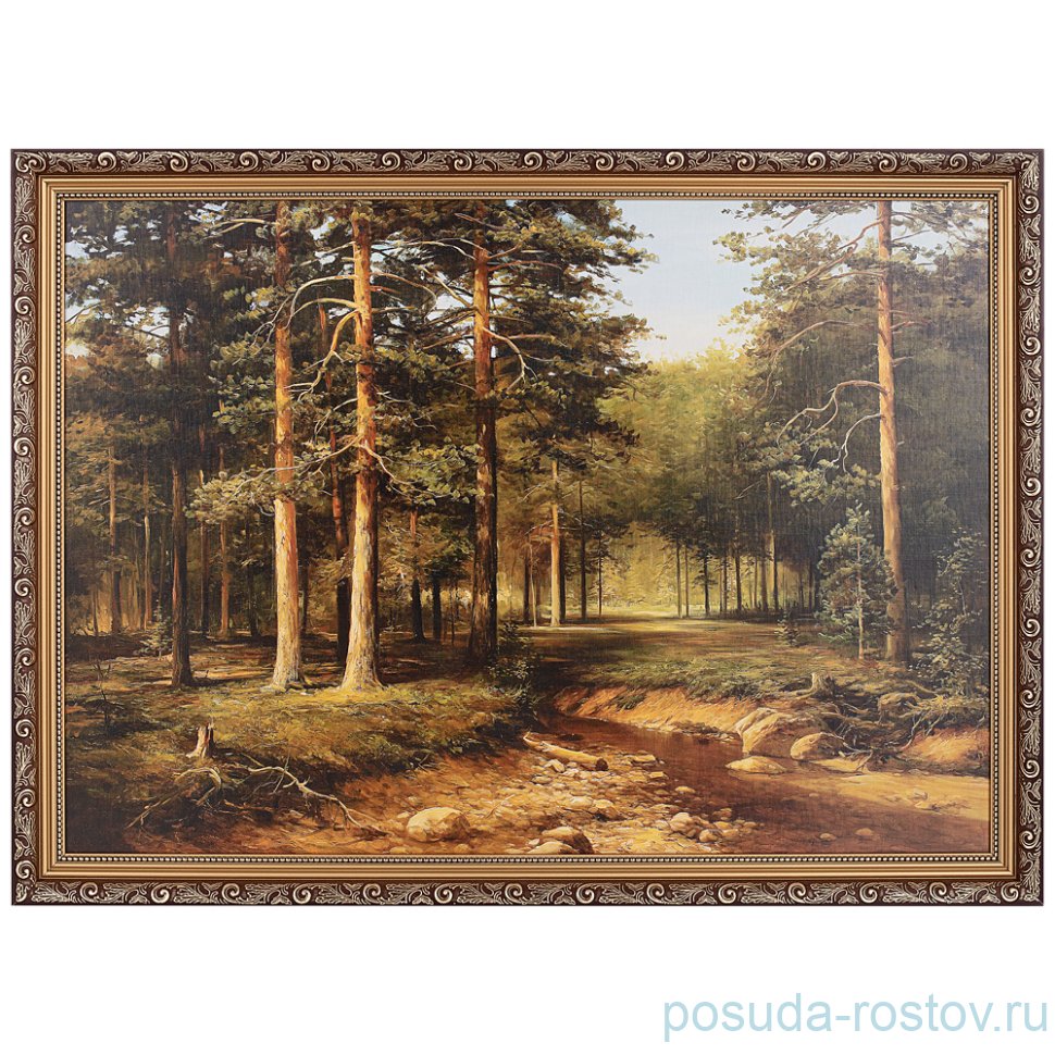 Картина 50 х 70 см "сосновый бор" /рамка евро тёмная / 262072