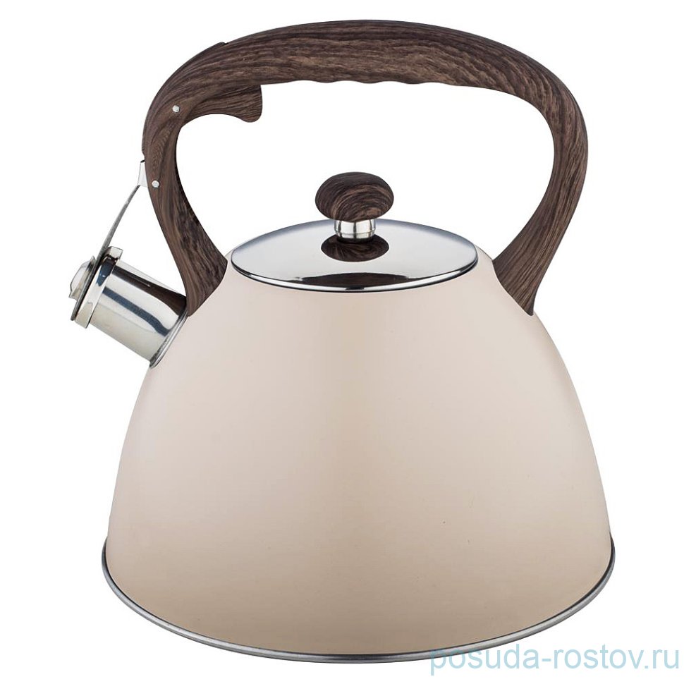 Чайник 3 л бежевый /со свистком /индукция капсульное дно "Agness" / 195856