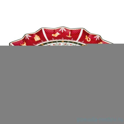 Блюдо 38 х 4 см круглое &quot;Christmas Collection /Снежинка красная&quot; / 192446