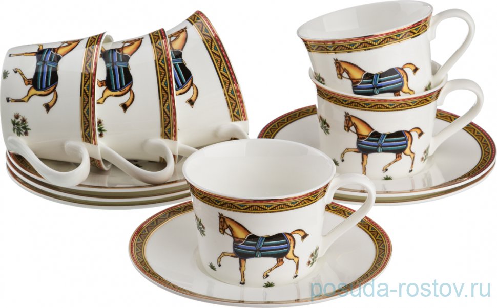 Набор чайных пар 200 мл 6 шт "Цирк" / 189120