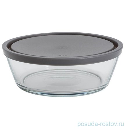 Контейнер 18 х 6 см  круглый 950 мл серый &quot;Basis&quot; / 378567