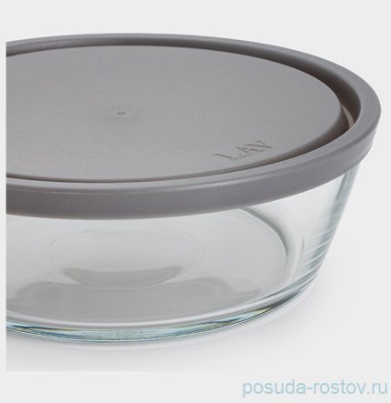 Контейнер 18 х 6 см  круглый 950 мл серый &quot;Basis&quot; / 378567