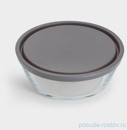 Контейнер 18 х 6 см  круглый 950 мл серый &quot;Basis&quot; / 378567