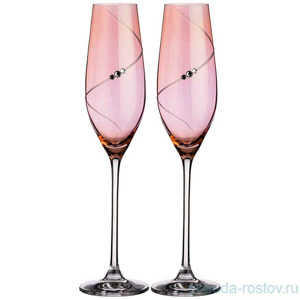 Бокалы для шампанского 220 мл 2 шт "Силуэт /Pink" / 208604 Бокалы для шампанского 220 мл 2 шт "Силуэт /Pink" / 208604