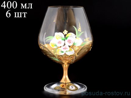 Бокалы для бренди 400 мл 6 шт &quot;Клара /Лепка с золотом &quot; E-S / 086721