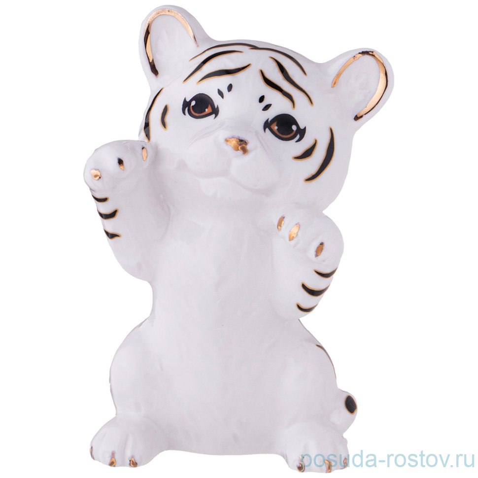 Фигурка 6 х 5 х 9 см белая "Тигренок" / 263836