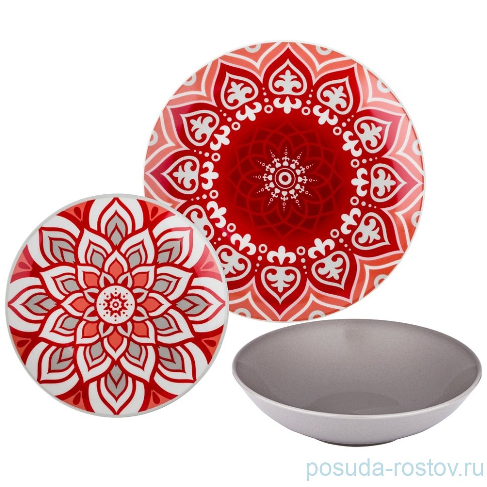 Набор тарелок 18 предметов (19, 20, 24 см) "Хюгге"  / 193943