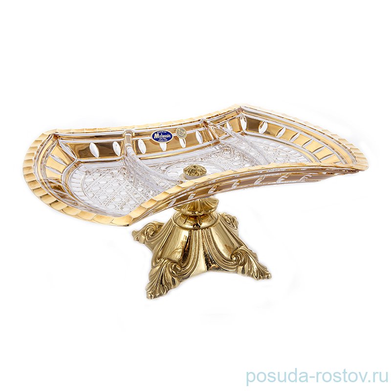 Менажница 33 см н/н бронза "Хрусталь /Золотые окошки" / 141173 Менажница 33 см н/н бронза "Хрусталь /Золотые окошки" / 141173