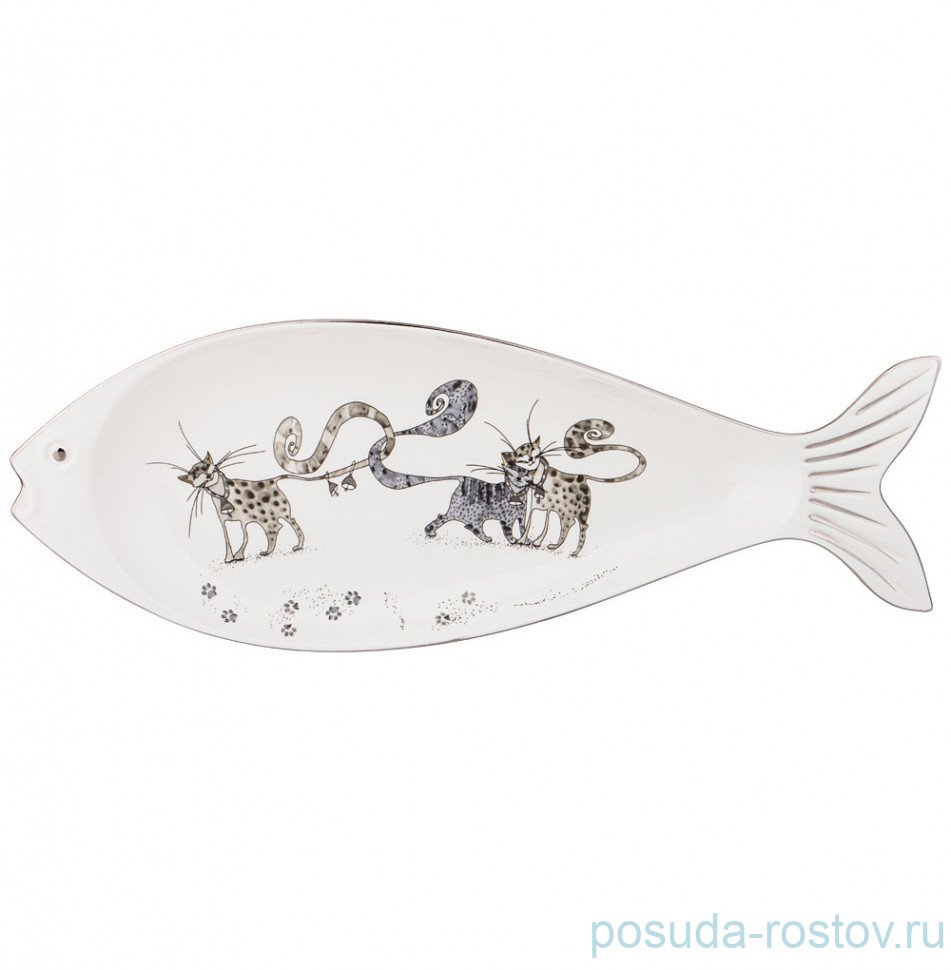 Блюдо для рыбы 38 см "Котики" / 242120 Блюдо для рыбы 38 см "Котики" / 242120