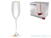Бокалы для шампанского 240 мл 6 шт &quot;Wintime /Золотая отводка&quot; / 088027
