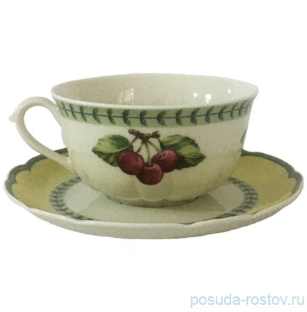 Чайная пара 225 мл 1 шт низкая &quot;Роза /Фрукты /СК&quot; / 232303