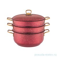 Кастрюля-мантоварка 3-х уровневая 26 см &quot;Agness /Red queen&quot; / 230711