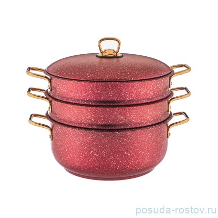 Кастрюля-мантоварка 3-х уровневая 26 см &quot;Agness /Red queen&quot; / 230711