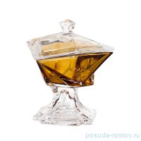 Ваза для конфет 23 см с крышкой н/н &quot;Оригами /Янтарная&quot; / 155637