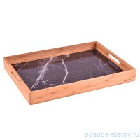 Поднос 40 х 28 х 4,5 см бамбуковый &quot;BAMBOO PRODUCTS /Marmol&quot; черный / 295901