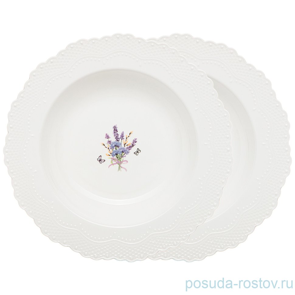 Набор тарелок 22 см 2 шт глубокие "прованс /ажур" / 236660