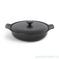 Сотейник 28 см чугунный с двумя ручками и крышкой 3,3 л черный &quot;Ron&quot; / 162291